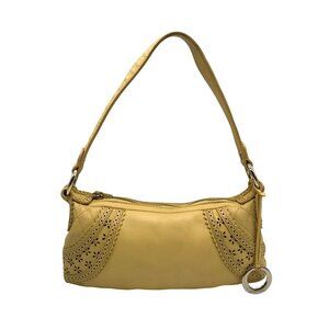 Elliott Lucca Yellow Leather Florette Shoulder Bag